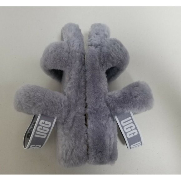 UGG Oh Yeah Fluffy Gray Slide Sandals Size 8 39 - Picture 4 of 6